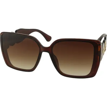 Sluneční brýle Dámské elegantní brýle s detailním vzorem hnědé barvy S1823-4