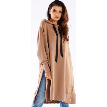 Dámská mikina Mikina ve stylu streetwear M279 Barva: Béžová, Velikost: ONE SIZE