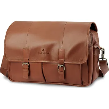 Cestovní taška Fidei | Kávově hnědá pracovní víkendová taška z&nbsp;kozí kůže kvality full grain - Sidegren