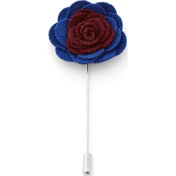 Brož Vínová a královsky modrá květina do klopy Soft - Warren Asher