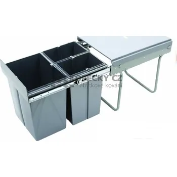 Odpadkový koš Koš odpadkový JC601 40V 1x20l+2x9l v440mm plnovýsuv soft šedý