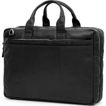 brašna na notebook Černá kožená taška na notebook Montreal XL - Lucleon