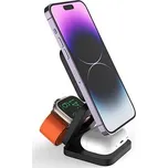 CubeNest E310 - Šedá Bezdrátová magnetická nabíječka 3v1 s podporou uchycení MagSafe