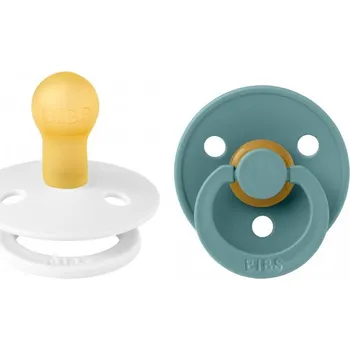 dudlíky BIBS Dudlíky COLOUR White/Island Sea velikost 1, příř. kaučuk 2ks