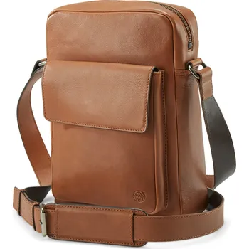 Laurie světle a tmavě hnědá kožená taška Crossbody - Lucleon