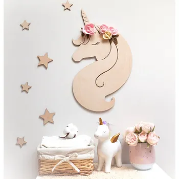 Obraz Dřevia Nástěnná dekorace do dětského pokoje - Jednorožec
