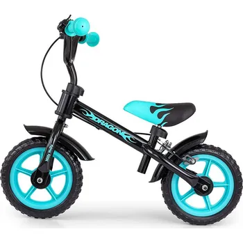 Odrážedlo Dětské odrážedlo kolo Milly Mally Dragon s brzdou black