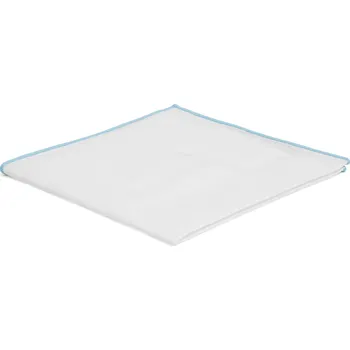 Látkový kapesník Bílý kapesníček do saka s okraji v nebesky modré - Trendhim