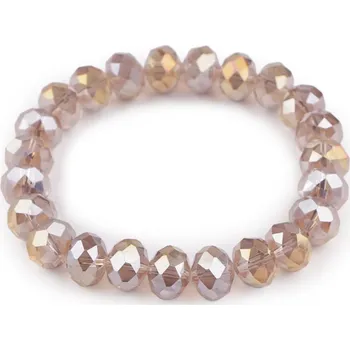 Náramek Náramek pružný z broušených korálků s AB efektem 3 béžová AB