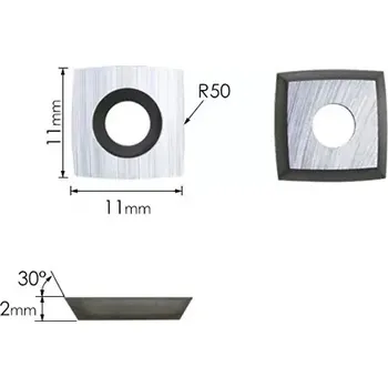 dílenský stroj Výměnná břitová destička 11x11x2mm R50 na dřevo