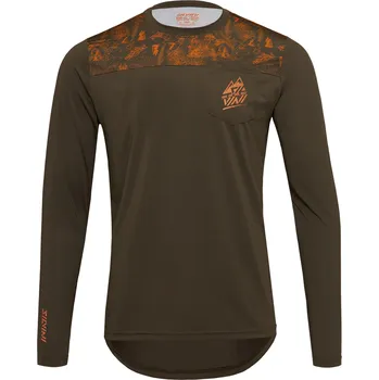 cyklistický dres Relax Pánský enduro dres dlouhý rukáv Silvini Ello olive/orange Oranžová 3XL