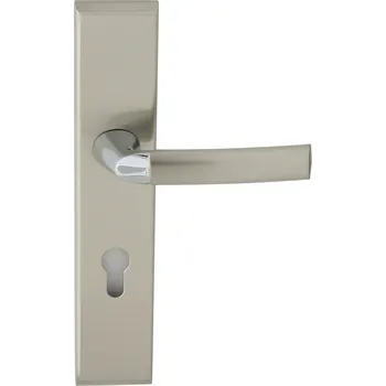 Dveřní kování DOMINO Vchodové kování SPACE K+K Klika dlouhý štít vchodová - PZ 72 M6/M9 Pravá