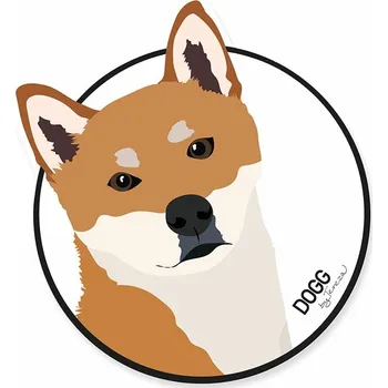 samolepka DOGG Samolepka Shiba inu - kruh s bílým pozadím
