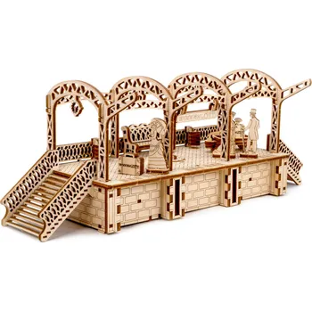 Puzzle WOODEN CITY 3D puzzle Železniční stanice 175 dílků