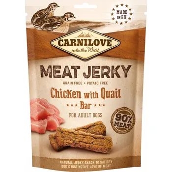 Carnilove Meat Jerky Chicken with Quail Bar - tyčinka kuře a křepelka 100 gramů (Carnilove tyčinka z kuřete a křepelky)