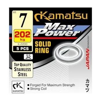 Kamatsu Kroužky Max Power Solid Ring SS 5 ks Nosnost: 202kg, Průměr: 7mm