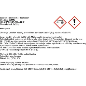 Tableta do myčky EzeeTabs eco tablety pro odmaštění myčky nádobí, vegan, 2 ks á 35 g