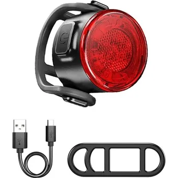 Cyklosvítilna Vodotěsné USB dobíjecí LED světlo na kolo - Červené