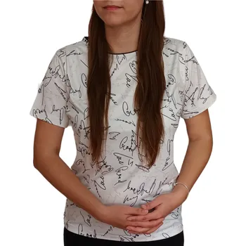 Dámská halenka Halenka Pratto bílá s černým písmem velikost pratto: 44