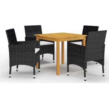 Zahradní nábytek vidaXL 5dílný zahradní jídelní set [3067677] Barva: Černá