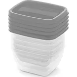 Set 5 kusů plastových boxů s víkem VEDO 0,25 L šedá
