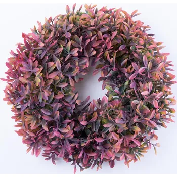 Věnec Věnec lístečky růžovooranžový 26 cm