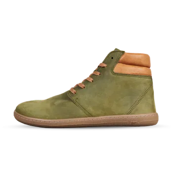 Pánská obuv Vasky Terry High Green - Pánské kožené barefoot zelené | česká výroba ze Zlína 47 EU