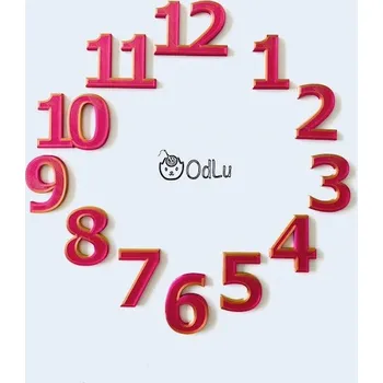 Hodinové arabské číslice 4cm Magic CZ červenozlaté