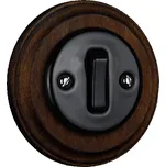 Elhard KV5006BD Keramik vyp. č.6 - kulatý, klapka, černý / tm. dřevo - komplet