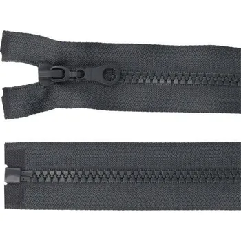 Zip Zdrhovadlo zip kostěný 40 cm dělitelný tm. šedá