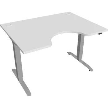 Nábytek Office Pro psací stůl Hobis Motion MS ERGO 2 Šířka: 120 cm, Barva desky: bílá, Barva kovu: šedá RAL 9006 Šířka 120-180 cm / 27 barevných variant