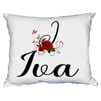 Dekorativní polštářek Polštář s dámským jménem IVA Vínový (polštářek dámské jméno )