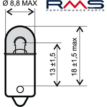 Autožárovka RMS Žárovka 246510411 12V 4W, BA9S bílá