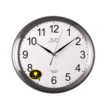 Hodiny Tmavě šedé netikající tiché nástěnné hodiny JVD HP663.8