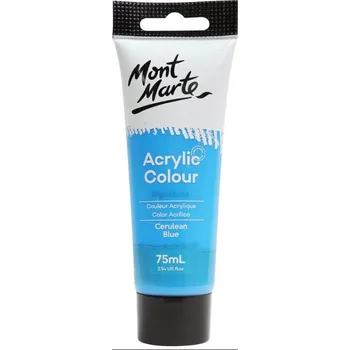 Vodová barva MontMarte Mont Marte akrylová barva,75ml, azurová modrá (Cerulean Blue), tuba