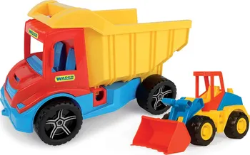 Wader Toys 32241 Multi Truck a bagr červený/žlutý/modrý