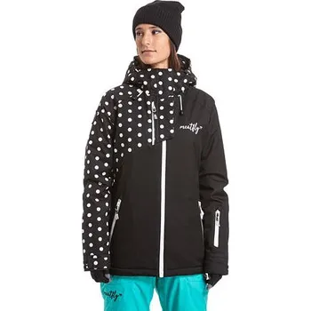 Meatfly snowboardová bunda Deborah Black White Dot | Černá | Velikost XXS