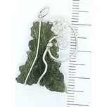 Přírodní vltavín Besednice, stříbrný přívěsek, 3,57 g