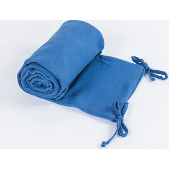 Příslušenství pro dětskou postel a kolébku Tulimese Mantinel do postýlky indigo mušelínový UMÍSTĚNÍ MANTINELU: MANTINEL ZAKRÝVAJÍCÍ PROSTOR KOLEM HLAVIČKY MIMINKA, VOLBA ROZMĚRU POSTÝLKY: MANTINEL PRO POSTÝLKU 140 X 70 CM