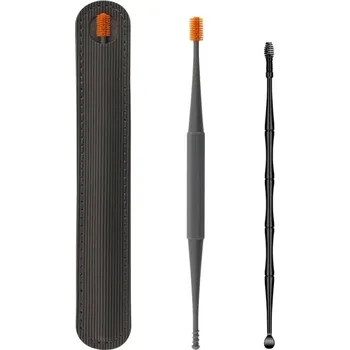 Čistič uší Silikonový čistič uší s dvojitou hlavou - 2KS šedá