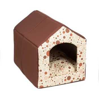 Bouda pro psa Iridog Bouda pro psa 2v1 HOUSIE MULTI no.1 hnědá s bublinami v35 x š30 x d40 cm