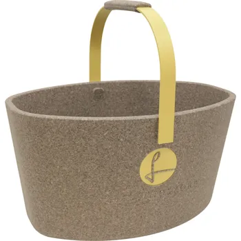 Nákupní košík Milovaný košík šedý s pastelově žlutou - LIEBLINGSKORB Basic silver grey pastellgelb