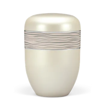 Smuteční dekorace Ekologická urna Zen - Vlny/Bílá