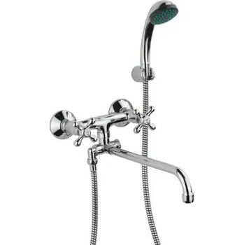 Vodovodní baterie Rio II - kombinovaná kohoutková nástěnná baterie vana-umyvadlo, kulaté ústí 300 mm, rozteč 100 RK1129A