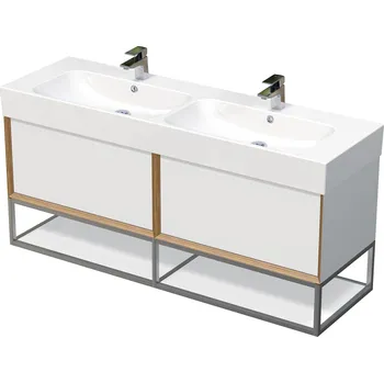 Koupelnový nábytek OXO multi - spodní skříňka pod dvojumyvadlo 120 cm, 2 zásuvky, závěsná OXO MULTI OALU 120D 2Z