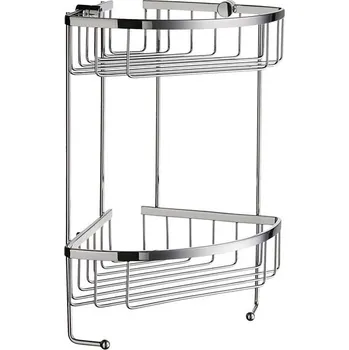 Drátěná police Sideline - polička drátěná rohová dvojitá, chrom DK2031