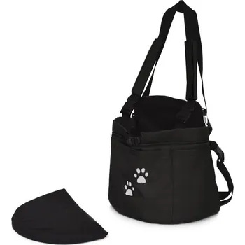 Psí batoh Iridog Batoh na psa 2v1 SKIPPIE no.3 černý s tlapkami v30 x d38 x š23 cm