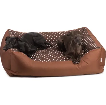 Pelíšek pro psa Iridog Pelech pro psa ZIPPY 2v1 no.3 hnědý s puntíkem v24 x d75 x š60 cm