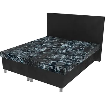 Postel Manželská postel Zodiac na nohách s hladkým čelem a úložným prostorem - 160 x 200 cm, Bez navýšení, Molitanová 14 cm