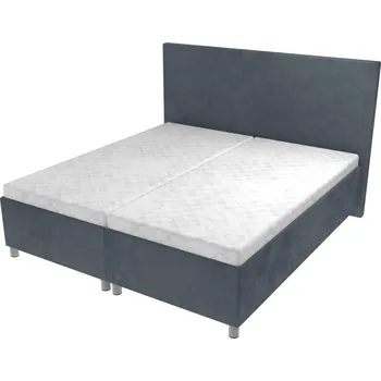 Postel Manželská postel Viktorie na nohách s hladkým čelem, lamelovým roštem a úložným prostorem - Šedá, 160 x 200 cm, +5 cm úložný prostor, Bez matrace